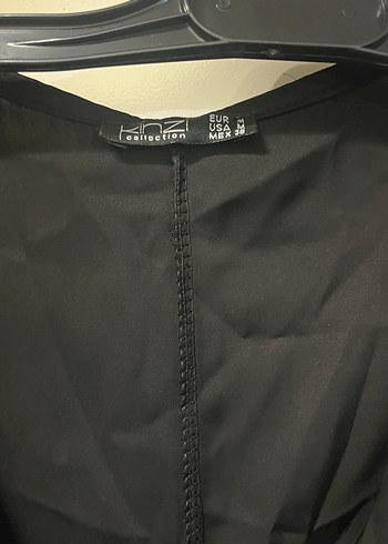 Siyah V Yaka Fermuarlı Kadın Midi Ceket - Görsel 2