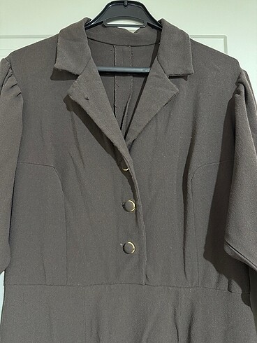 38 Beden Vintage Kahverengi Elbise