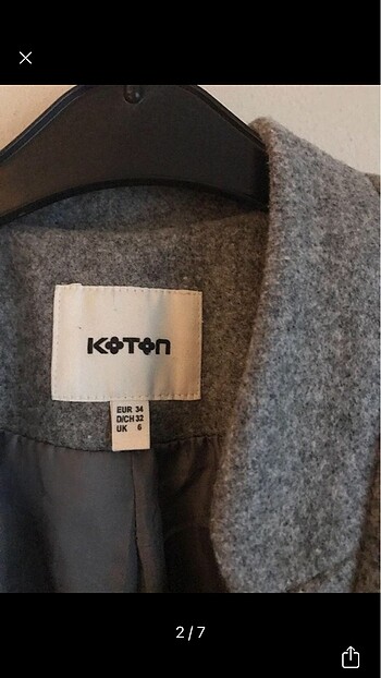 xs Beden gri Renk Koton kaban