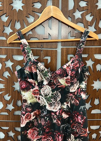 Zara Çiçek Desenli Midi Elbise - Görsel 4