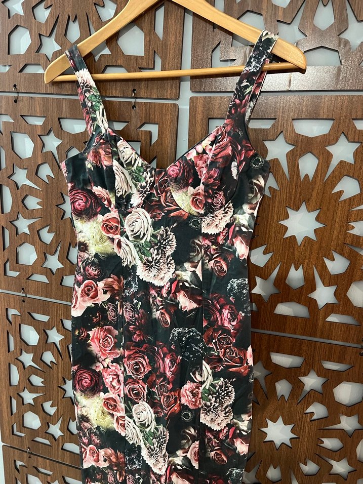 Zara Çiçek Desenli Midi Elbise - Görsel 5