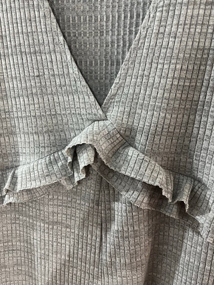 Zara Gri Triko V Yaka  Tulum - Görsel 5