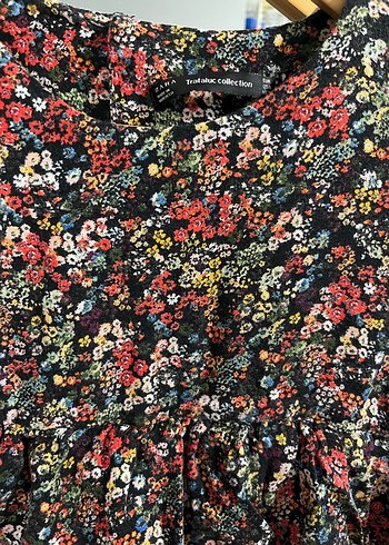 Zara Siyah Desenli Midi Elbise - Görsel 6