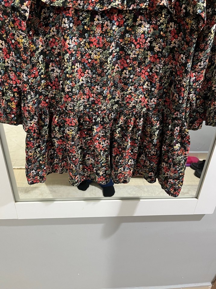 Zara Siyah Desenli Midi Elbise - Görsel 3