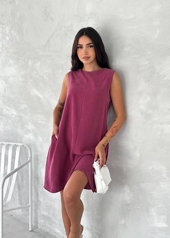 Massimo Dutti Murdum Kolsuz Mini Elbise