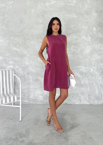 Massimo Dutti Murdum Kolsuz Mini Elbise