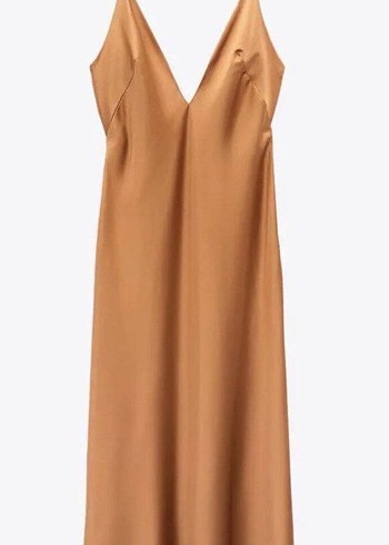 Zara V Yaka İnce Askili Elbise