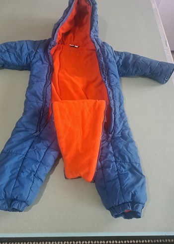 Mavi Fermuarlı Bebek Kayak Tulumu - Görsel 2