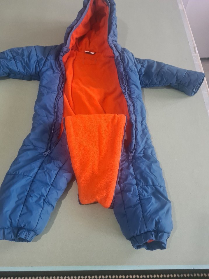 Mavi Fermuarlı Bebek Kayak Tulumu - Görsel 2