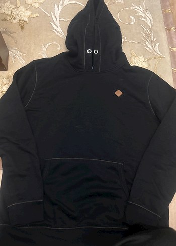 Siyah Kapüşonlu sweatshirt