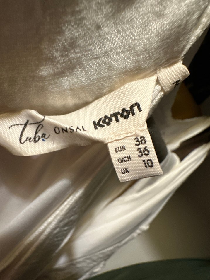 Kadın Beyaz Uzun Keten Volanlı Elbise - Görsel 4