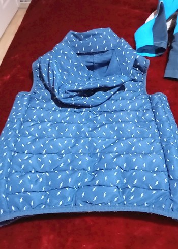 Mavi Erkek Çocuk Fermuarlı Yelek - Görsel 3