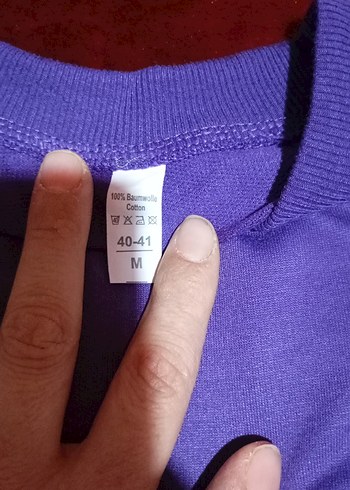 Mor Uzun Kollu Kadın Sweatshirt - Görsel 3