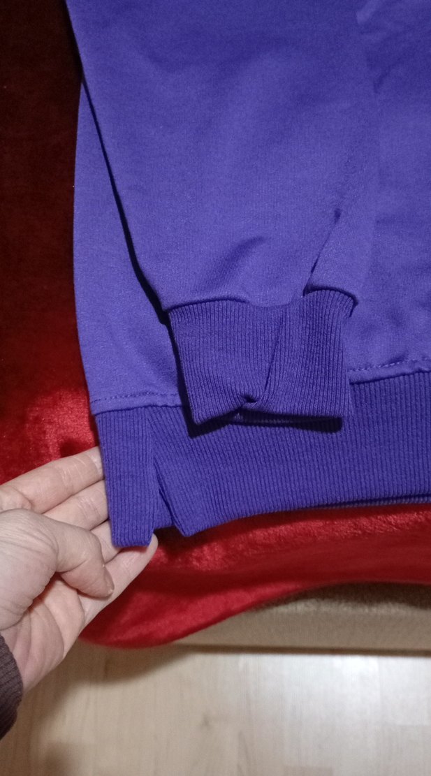 Mor Uzun Kollu Kadın Sweatshirt - Görsel 2