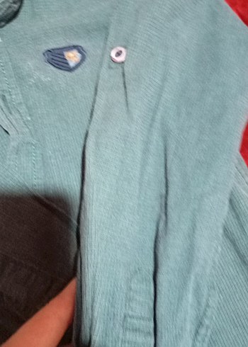 Erkek Çocuk Mavi Düğmeli Keten Gömlek - Görsel 2