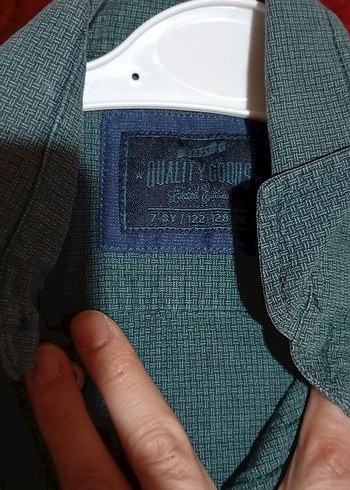 Erkek Çocuk Mavi Düğmeli Keten Gömlek - Görsel 3