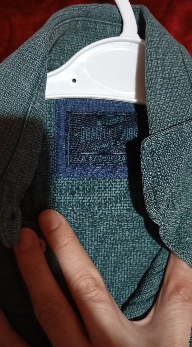 Erkek Çocuk Mavi Düğmeli Keten Gömlek - Görsel 3