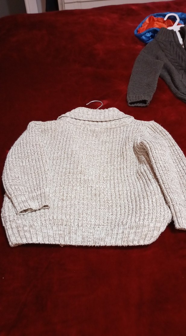 Erkek Çocuk Bej Örgü Hırka - Görsel 5