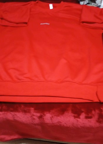 Kırmızı Kadın Sweatshirt Uzun Kollu - Görsel 2