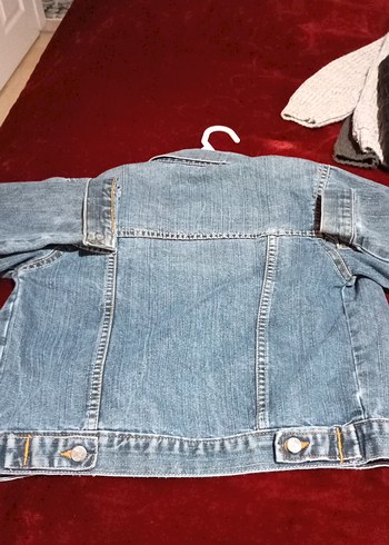 Nakışlı Gri çocuk denim Ceket - Görsel 2