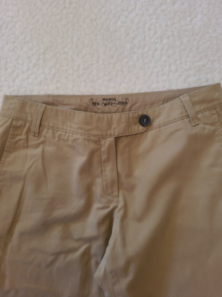 Bej Kadın Kanvas Kumaş Pantolon - Görsel 2