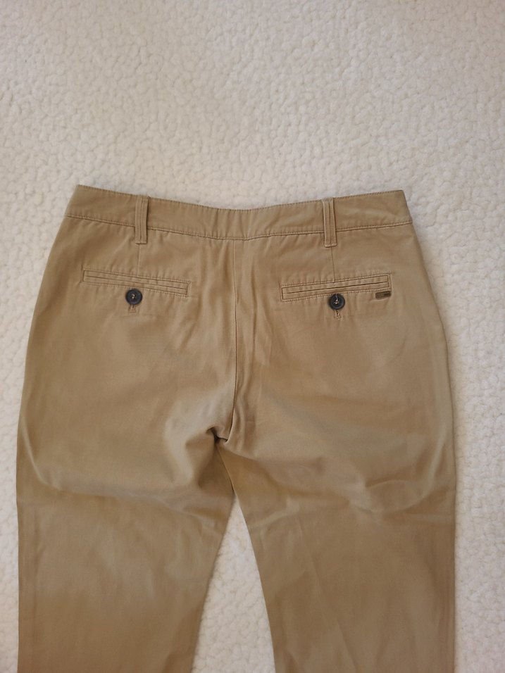 Bej Kadın Kanvas Kumaş Pantolon - Görsel 4