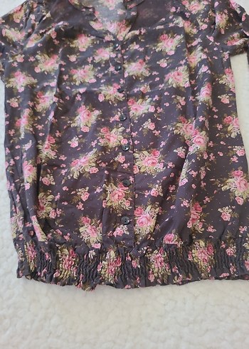 Dantel Detaylı V Yakalı Kadın gomlek xside - Görsel 5