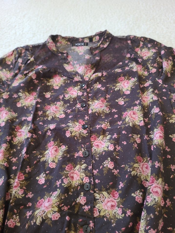 Dantel Detaylı V Yakalı Kadın gomlek xside - Görsel 4