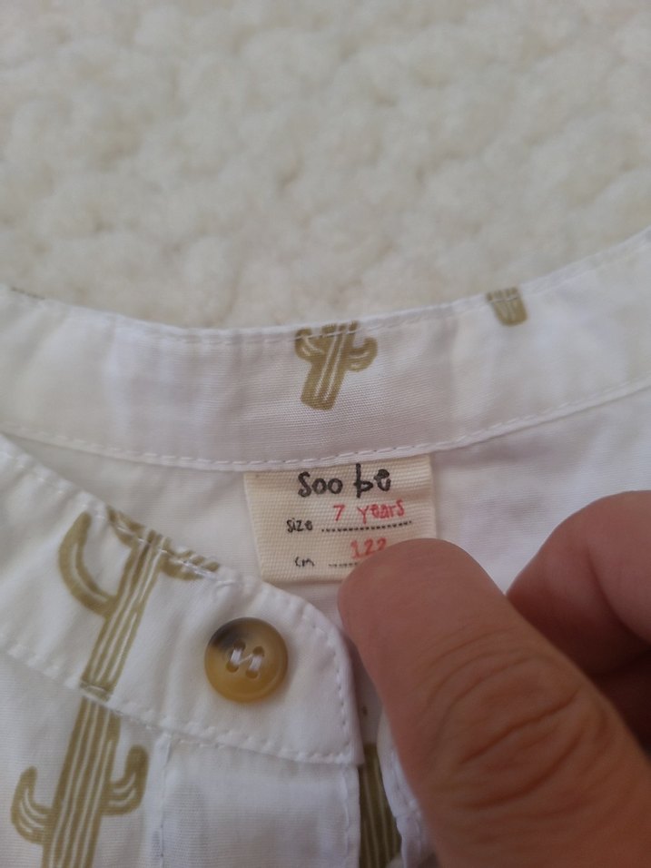 Erkek Çocuk Beyaz Kaktüs Desenli Kısa Kollu Gömlek soo be gomlek - Görsel 2