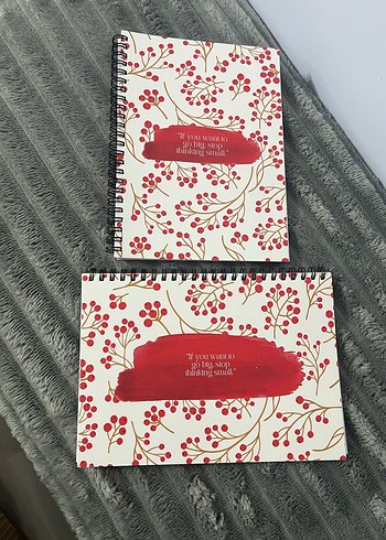 Kırmızı Detaylı Spiralli Defter Seti Haftalık Planlayıcı 2li