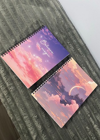 Pastel Pembe Spiralli Çizgili Defter Seti 2li