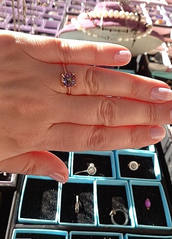 Sterling silver Mistik topaz taşlı gümüş yüzük
