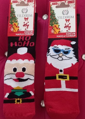 Havlu noel baba yılbaşı çorapları
