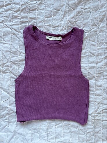 Halter yaka mor bluz crop