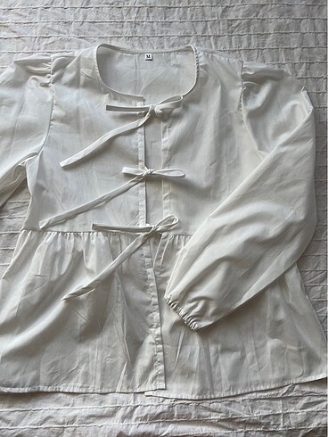 Sheinside Bağlamalı gömlek bluz oversize