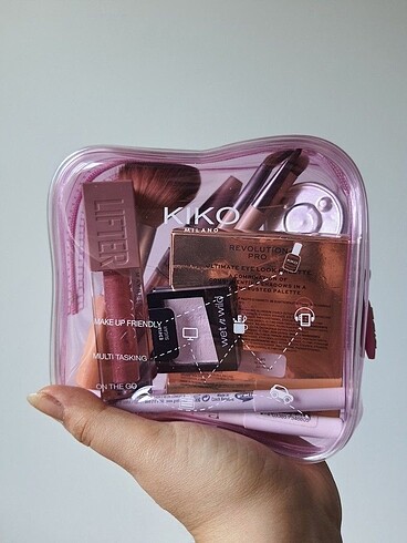 Kiko mini pembe makyaj çantası