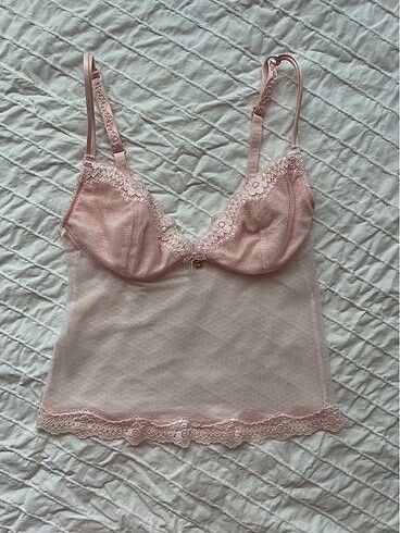 American Vintage Dantel vintage coquette askılı top bluz
