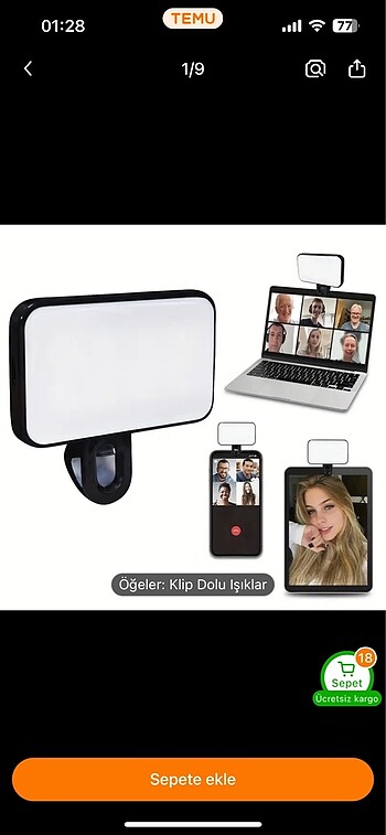 Beden Selfie ışığı led influencer ışığı