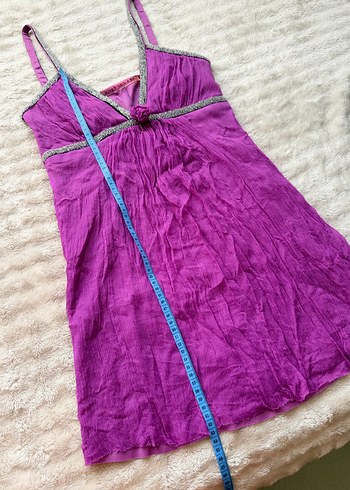 %100 ipek river island mini elbise boncuk işlemeli - Görsel 7