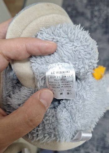 Kız Çocuk Gri Peluş Ev Terliği - Görsel 3