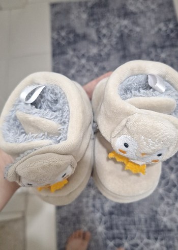 Kız Çocuk Gri Peluş Ev Terliği - Görsel 2