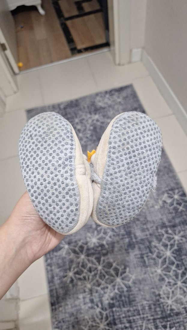 Kız Çocuk Gri Peluş Ev Terliği - Görsel 4