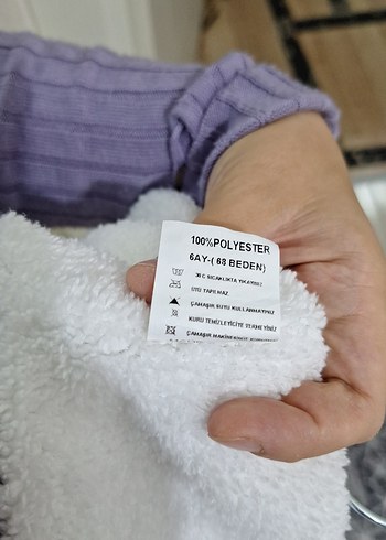 Beyaz Nakışlı Kız Çocuk Peluş Yelek - Görsel 4