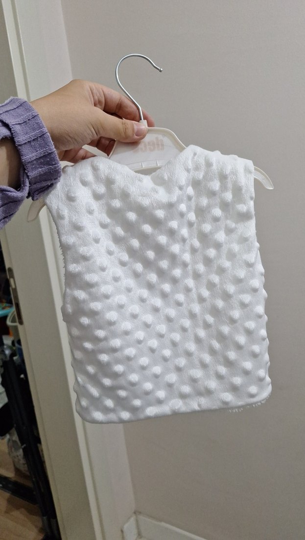 Beyaz Nakışlı Kız Çocuk Peluş Yelek - Görsel 2