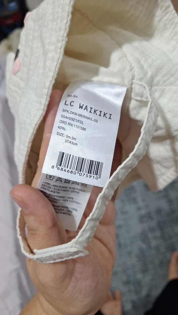 Nakışlı Pamuk Beyaz Çocuk Şapkası - Görsel 3