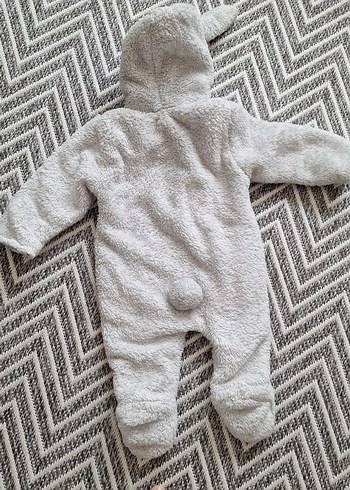 Gri Erkek Bebek Nakışlı Triko Tulumu - Görsel 3