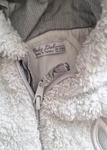 Gri Erkek Bebek Nakışlı Triko Tulumu - Görsel 4