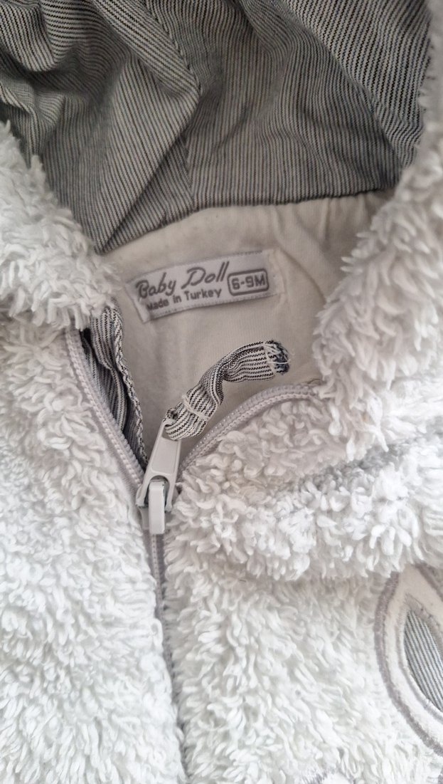Gri Erkek Bebek Nakışlı Triko Tulumu - Görsel 4