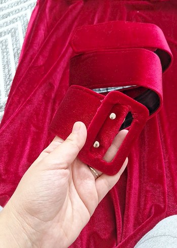 Parlak Kırmızı Midi Kadın Elbise - Görsel 3