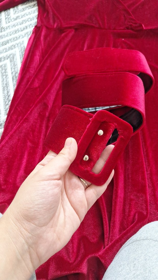 Parlak Kırmızı Midi Kadın Elbise - Görsel 3